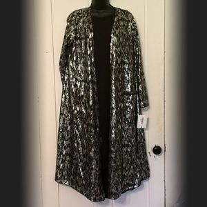 LuLaRoe Elegant Sarah, Black & Silver, Large, NWT